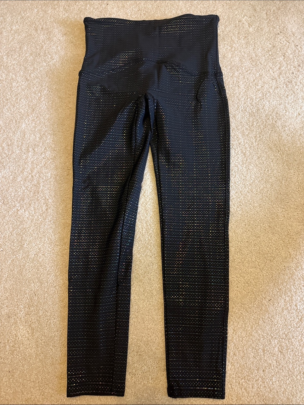 SPANX Black Perforated High-Waist Leggings